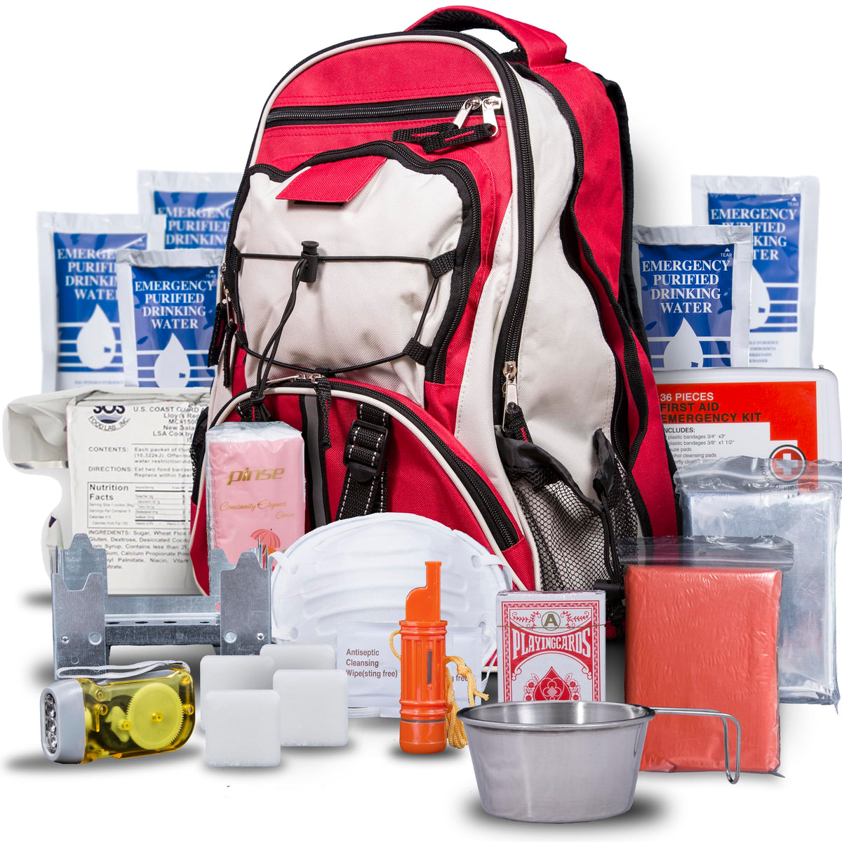 Red Deluxe 72-Hour Solo Survival Backpack
