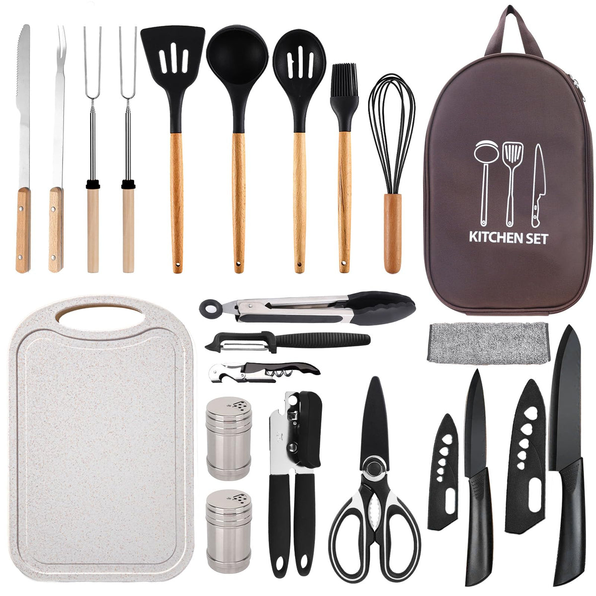 Silicone Camper's Cookout Kit with Storage Bag