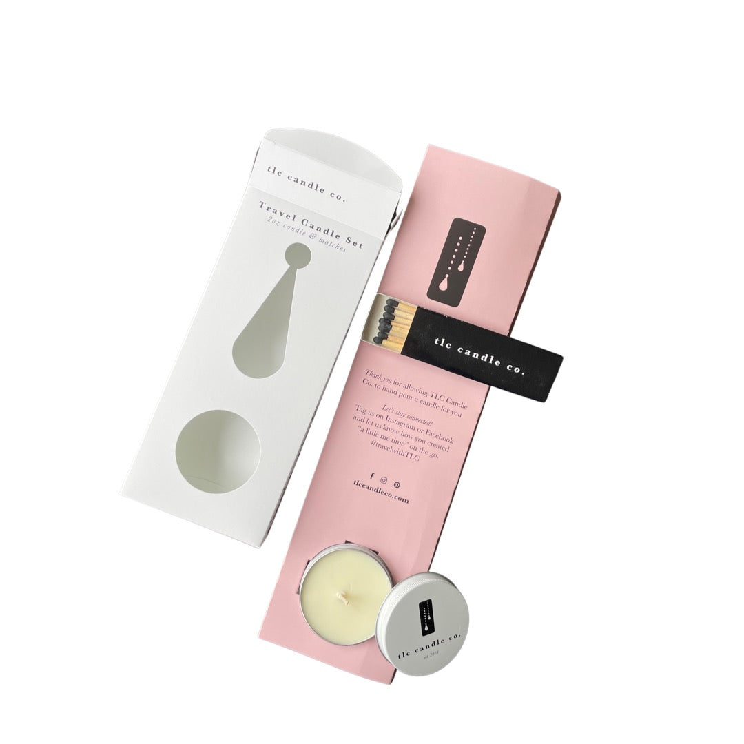 Travel Candle with Matches - Grapefruit Mojito