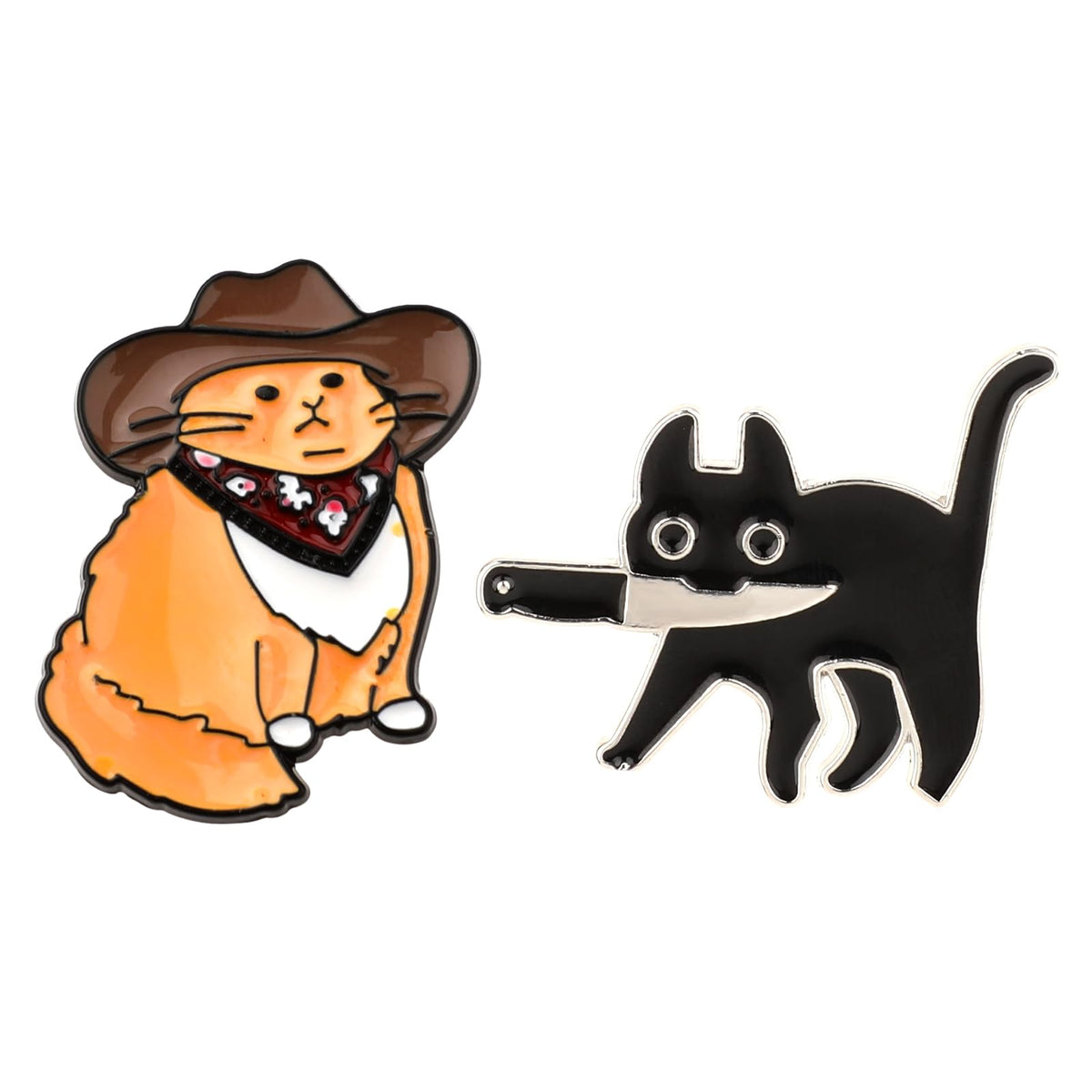 Charming Cat Lapel Pins - 2PCS, Perfect for Accessories