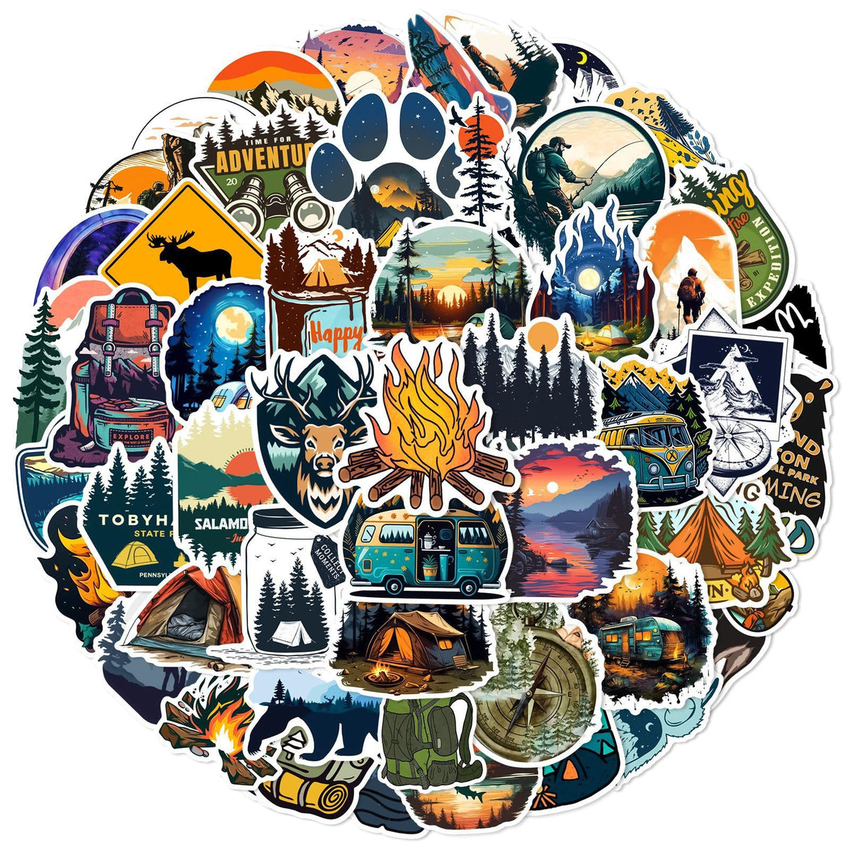 Explorer's Choice - 50 Premium Outdoor Vinyl Stickers for Adventurers