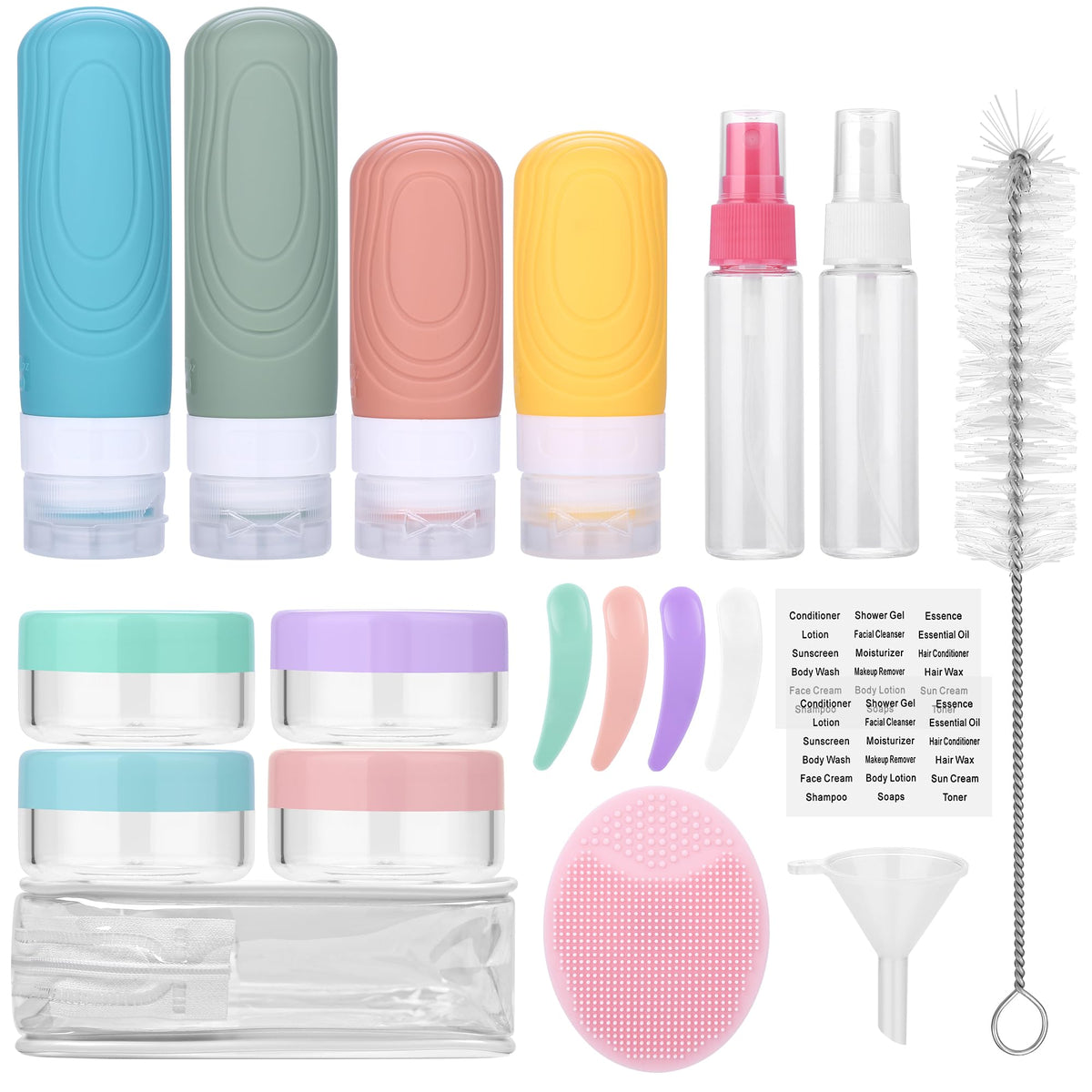 Wanderlust Essentials 20-Piece Mini Toiletry Bottles